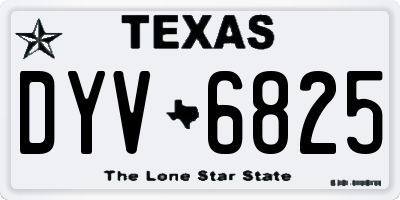 TX license plate DYV6825