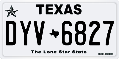 TX license plate DYV6827