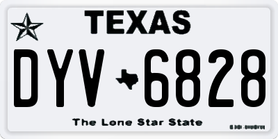 TX license plate DYV6828