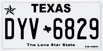 TX license plate DYV6829