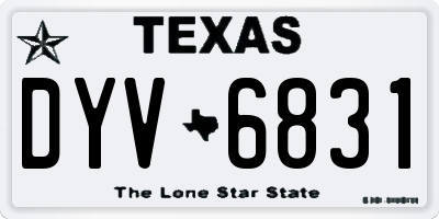 TX license plate DYV6831