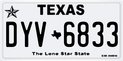 TX license plate DYV6833