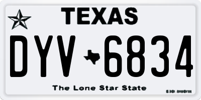 TX license plate DYV6834