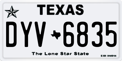 TX license plate DYV6835