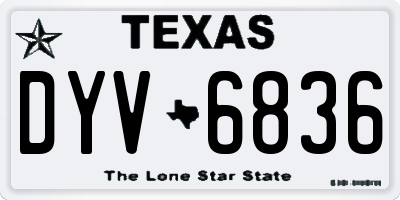 TX license plate DYV6836