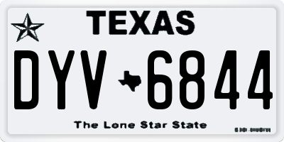 TX license plate DYV6844