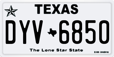 TX license plate DYV6850