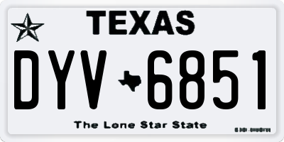 TX license plate DYV6851