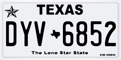 TX license plate DYV6852