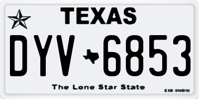 TX license plate DYV6853