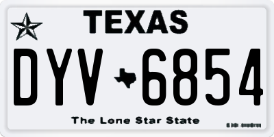 TX license plate DYV6854