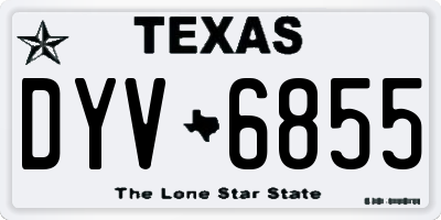 TX license plate DYV6855