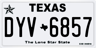 TX license plate DYV6857