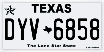 TX license plate DYV6858