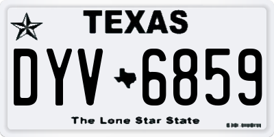 TX license plate DYV6859