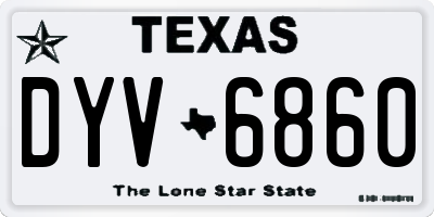 TX license plate DYV6860