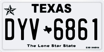 TX license plate DYV6861