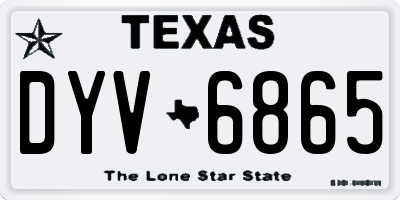 TX license plate DYV6865