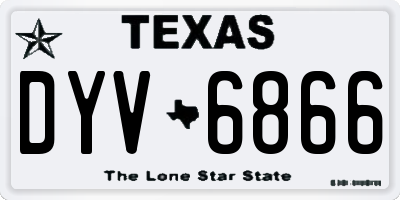 TX license plate DYV6866