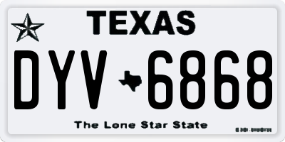 TX license plate DYV6868
