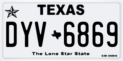 TX license plate DYV6869