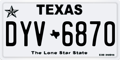 TX license plate DYV6870
