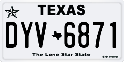 TX license plate DYV6871