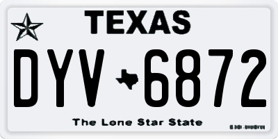 TX license plate DYV6872