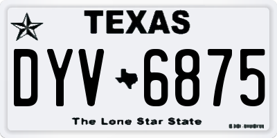 TX license plate DYV6875
