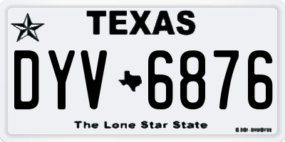 TX license plate DYV6876