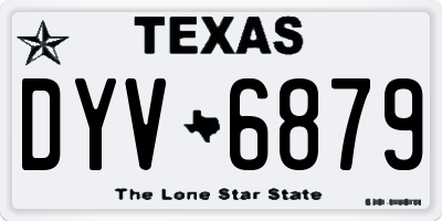 TX license plate DYV6879