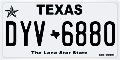 TX license plate DYV6880