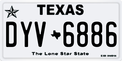 TX license plate DYV6886