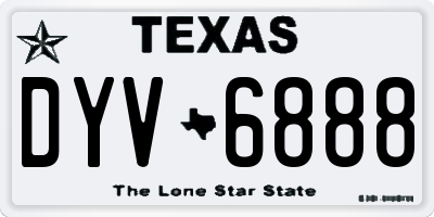 TX license plate DYV6888