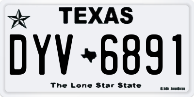 TX license plate DYV6891