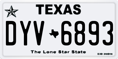 TX license plate DYV6893