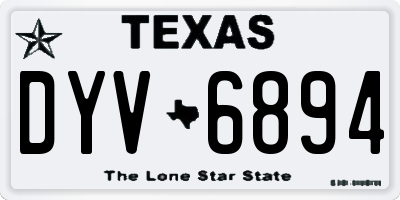 TX license plate DYV6894