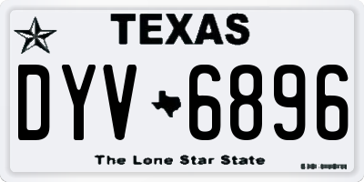 TX license plate DYV6896