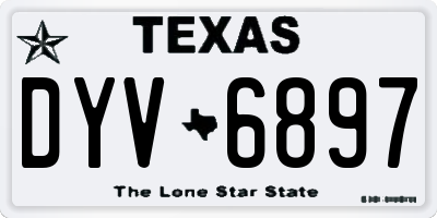 TX license plate DYV6897