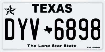 TX license plate DYV6898