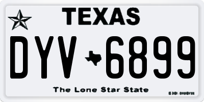 TX license plate DYV6899