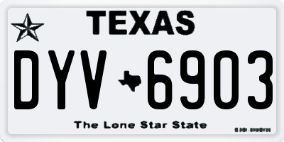 TX license plate DYV6903