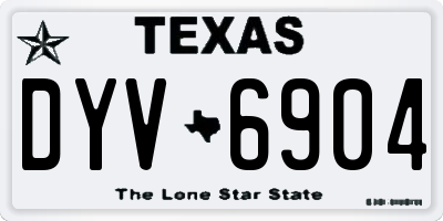 TX license plate DYV6904
