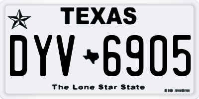 TX license plate DYV6905