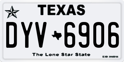 TX license plate DYV6906