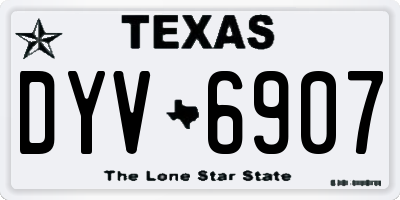 TX license plate DYV6907