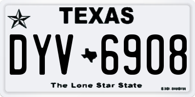 TX license plate DYV6908