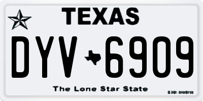 TX license plate DYV6909