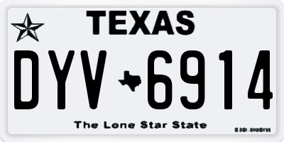 TX license plate DYV6914