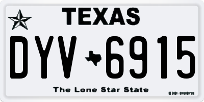TX license plate DYV6915